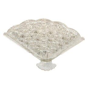 Vintage Avon Crystal Fan-Shaped Soap Dish, Candy Dish, Trinket Tray